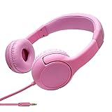 CLIENA 子供用ヘッドフォン スピーカー感度81±4dB ヘッドフォンプラグ 音共有可 サイズ調節可能 音楽 ゲーム TV 映画鑑賞 パソコンミニジャックポート プラグ&プレイ仕様 JHC34-PN(ピンク)