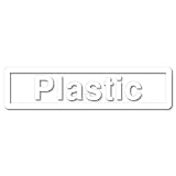 nc-smile ゴミ箱用 分別 シール ステッカー 英字 角ゴシック Plastic プラスチック リサイクル (ホワイト)