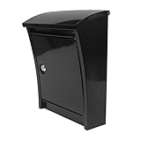 NACH TX-772BK Dorsa Stainless Steel Mail Box with Key, Medium, 1-Pack, Black [並行輸入品]