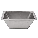 Rectangle Copper Prep Sink in Electroless Nickel w/ 3.5'' Drain Size