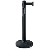 スガツネ工業 屋外用ベルトパーティション 支柱:ブラック ベルト:ブラック ベース:再生ゴムタイプ(注水不要) 80-5000R-BK-BK