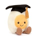 Jellycat アミューズブル ゆで卵 卒業生ぬいぐるみ 5.5インチ | 食べ物 ぬいぐるみ | 楽しい卒業ギフト