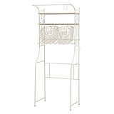 洗濯機ラック ランドリーラック 【幅70cm】 スチールフレーム 高さ3段階調節可 収納カゴ付き MCC-3049WH ホワイト ( 白 )