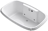 KOHLER K-1457-GCR-0 Portrait Bubble Massage 67-Inch X 42-Inch Drop-In Bath with Chroma Therapy, Whit