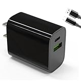 [Meizoon] 20WType-C 急速充電器ACアダプターコンセント【Cケーブル1本付きC-C/97cm】(USB-A&USB-C 2ポートPD3.0/PSE認証)iphone/AndroidスマホGalaxy充電器モバイルバッテリー/applewatch/アップルウォッチ/バッテリー/Huawei/Galaxy/Xperia/LG/Aquos/iQOSなどのCタイプ多機種対応 Black