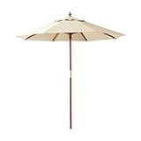 天然木　木製パラソル 210cm【ソナタ-SONATA-】パラソル　撥水 天然木 ネイビー