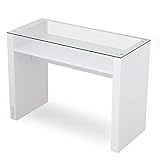 ネイルデスク ネイルテーブル プロ仕様 コンセント付き ガラス天板 幅100cm Btype ホワイト