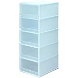 日本製 カラフル 収納ケース 収納チェスト プラストミルキーPH3405 (ブルー, 34cm幅 5段)