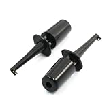 uxcell　電気試験フック　テストフック　43 x 9mm　ブラック　プラスチック材料　2枚入り