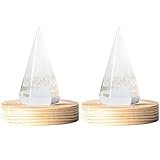 【小網神社】 神塩使用 盛り塩 交換不要 水晶入り クリスタル 財運 商売繁盛 お清め お祓い済み 高さ約5.2cm×直径約2.3cm(底面) 日本製 オルゴナイト 風水 玄関 トイレ 神棚 おしゃれ 開運グッズ 木製台座付き (クリスタル2個セット)