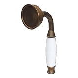 シャワーヘッド アンティーク風 取手陶器 ブロンズ(古銅) [幅6.5×奥行9.5×高さ21cm] INK-9999070H