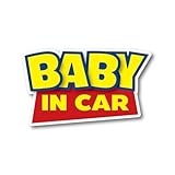 【マグネット】ベビーインカー マグネットステッカー マットラミネート 防水 耐光 UVカット W150mmxH90mm Baby in car かわいい おしゃれ 赤ちゃんが乗っています 強磁力 0.8ｍｍ B-023