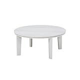 ホワイト／Reino こたつテーブル 単品 リバーシブル こたつ テーブル 幅80 円形 オシャレ シンプル 本体 石英管ヒーター リビング