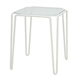 ［Wire Frame］サイドテーブル・アクリル天板-FRAMES&amp;SONS+RENDS DESIGN WORKS (ヘイズホワイト)