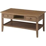 センターテーブル 【Aube】オーブ 木製 棚/引き出し収納付き COD-461BR ブラウン【完成品】 [並行輸入品]