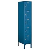 5階層1ワイド標準ロッカーサイズ: 66 " H x 12 " W x 12 " D、カラー：ブルー
