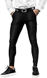 [GINGTTO] メンズ スキニーパンツ 黒 ストレッチ スリム チノパン カジュアルパンツ 30