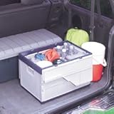 折りたたみコンテナ フタ付きコンテナボックス 収納ボックス 53L クリア/ブルー