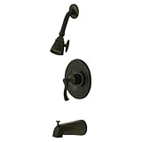 Kingston Brass KB8635FL Royale Tub and Shower Faucet With French Scroll Handle, Oil Rubbed Bronze by