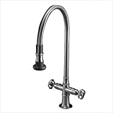Jaclo 1022-M-PSS Pull-Off Spray Faucet with 10" Swivel Spout & Metal Lever, Polished Stainless Steel