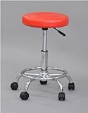 スツール【レッド】（キャスター付き）高さ調節（昇降式）（沖縄・離島不可）キッチンチェア　丸椅子　ローチェア　診察用椅子　美容室　クリニック