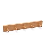 WUFENG ウォールマウントコートラック 無垢材 単純 ラウンドヘッドフック ナチュラルカラー42x6.5x8.5cm ( 色 : Natural wood color )