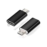 2個セット TYPE C to Micro USB 変換アダプター Type-C (メス) to Micro USB (オス) 変換アダプタ 急速充電 データー転送 for Galaxy、Nexus、Xperia、HUAWEI等Micro USB設備対応 タイプC マイクロ USB 変換アダプタ (2個セット)