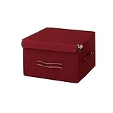 ルミナス ポール径25mm用パーツ 収納性アップパーツ 【ストレージボックス】スチールラック奥行35cm用 フタ付き幅33cm(レッド) 幅33×奥行33×高さ21cm MFN3333-RE