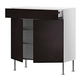 IKEA(イケア) FAKTUM ネクスス ブラウンブラック 80x37 cm 99838340 ベースキャビネット/ 棚板/引き出し/扉2枚付、ネクスス ブラウンブラック