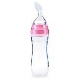 赤ちゃんのミルク瓶120ミリリットルBPAは無料のソフトヘッドのスプーン哺乳瓶のデザインは、シリコーン押出フィード米の穀物をスケーリング