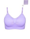 Burvogue授乳ブラジャーなしワイヤーマタニティブラス3枚セット (Medium, ライトパープル)