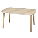 サイドテーブル 鏡面 木製 トールテーブル 幅75cm カラー：ナチュラル