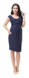 9fashion マタニティワンピース LOIS フロントツイストナーシングマタニティワンピース サイズM ダークブルーポルカドット 授乳対応