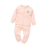 Cutelove 　子供服　パジャマ　寝巻き　可愛い　無地　長袖 　綿　秋冬　ルームウェア　ベビー　保温　上下セット　1-3歳　子電球