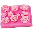 【Ever garden】 バラ 花 10個 ハート シリコンモールド レジン アロマストーン 手作り 石鹸 キャンドル 樹脂 粘土 オルゴナイト 型 抜き型 立体
