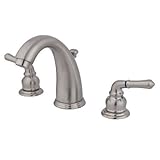 Kingston Brass GKB988 Magellan Widespread Bathroom Faucet with Pop-Up Drain Assembly and Metal Lever