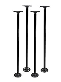 パイプ飾り12 flglegs 24インチテーブル脚Complete Set Industrialスチールグレー