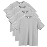 [Macoking] tシャツ メンズ 半袖 無地 メンズtシャツ 吸汗 速乾 インナーシャツ おおきいサイズ セット クルーネック 厚手 4枚組 綿100％ グレー XXL