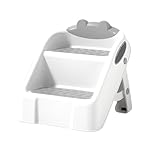 [pronala]【保育士監修】 踏み台 子供 ステップ 折りたたみ式 1～8歳向け 3点安全基準 PP素材 トイレ 踏み台 子供 手洗い 収納便利 キッズステップ PP素材 滑り止め 溝安定性 トイレ/洗面台/キッチン用 省スペース 組立不要 水洗OK