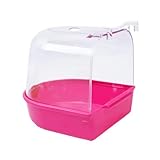 RYOHIN Lab.(良品ラボ) 水浴び容器 バードバス 小鳥 水浴び お風呂 インコ 文鳥 ケージ 鳥かご 取り付け 小鳥用 (ピンク)