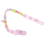 Lovoski ベビー　赤ちゃん　おしゃぶり　歯がため　ストラップ　リーシュ　チェーン　全14色 - ピンクのビーズ