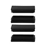uxcell チューブインサート 30 x 80mm プラスチック製 長方形 リブ付き チューブインサート エンド カバー, 家具 脚 フロアプロテクター 4個入り