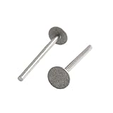 uxcell ダイヤモンドポイント　ラウンドフラットヘッド　T形　2個　3mmx10mm　T状　メタル　シルバートーン