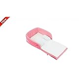 Dovewill 全２色選ぶ　ベビーベッド　コンパクトベッド　ベビー マット　寝台　昼寝ベッド　新生児用　折りたたみ式　収納も適用 - ピンク