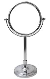 JustNile Stainless Steel Double-sided 360 Swivel Vanity Makeup Bathroom Mirror with 3x Magnification