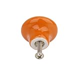 Lovoski セラミック製　 ドア　ダンス　引き出し等用　陶器ノブ　サーメットノブ　取っ手　つまみ　ノブ　ネジ付き　全７色　選べる - オレンジ