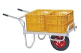 ハラックス コン助 アルミ製 平形一輪車 CNB-40D 20kgコンテナ2個用 ブレーキ付