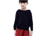 【hkukat】キッズ パーカー ニット 子供 セーター ドルマンスリーブ フード プレゼント 防寒着 暖かい 子供服（ネイビー, 100）