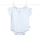 リトルジラフ ベビー肌着 ベーシックコレクションヘンリーネック半袖ボディ 3-6m (ブルー) lg1048-02 【正規代理店輸入】