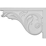 Ekena Millwork SB11X07AC-L 11 3/4-Inch W by 7 3/4-Inch H by 3/4-Inch D Large Acanthus Stair Bracket,